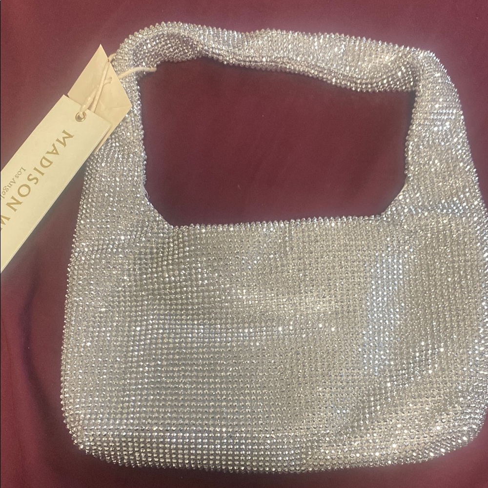 Madison West Silver Rhinestone Bag - Picture 2 of 4